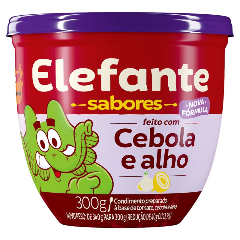 Extrato de Tomate Elefante Cebola e alho Pote 300g