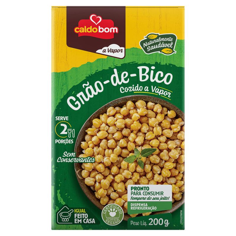 Grão-de-Bico Cozido no Vapor Caldo Bom Caixa 200g
