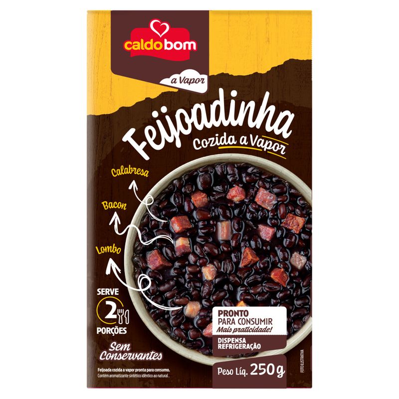 Feijoadinha Cozida no Vapor Caldo Bom Caixa 250g