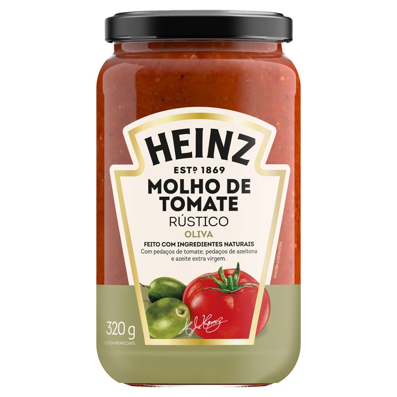 Molho de Tomate Rústico Oliva Heinz Vidro 320g