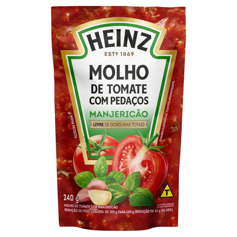 Molho de Tomate com Manjericão Heinz Sachê 240g