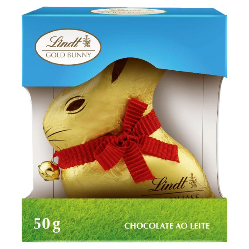 Coelho de Chocolate ao Leite Lindt Gold Bunny Caixa 50g