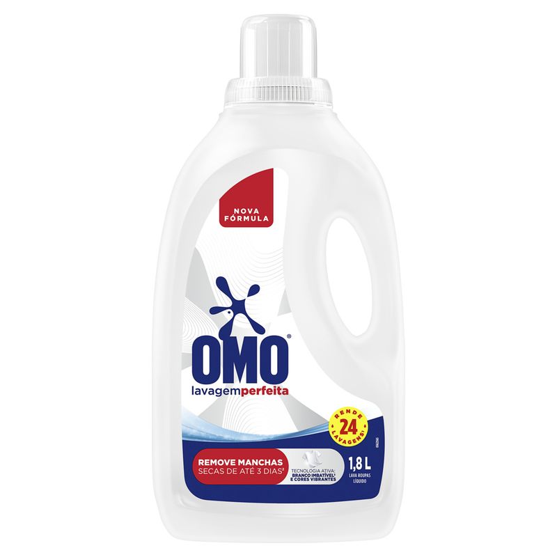 Lava-Roupas Líquido Omo Lavagem Perfeita Frasco 1,8l