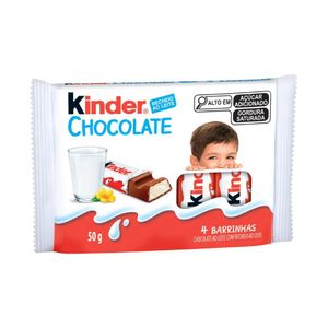 Pack Chocolate ao Leite Recheio ao Leite Kinder Pacote 50g 4 Unidades