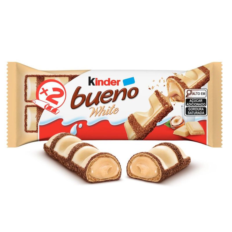 Bombom Wafer Kinder Bueno White Pacote 39g 2 Unidades