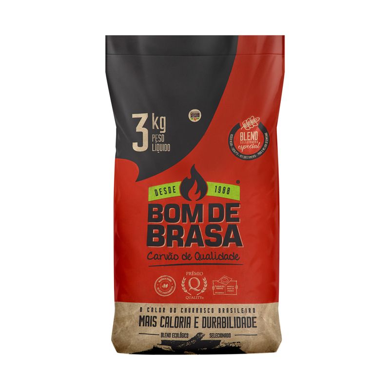 Carvão Blend Bom de Brasa Pacote 3kg