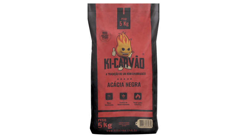 Carvão de Acácia Negra Ki-Carvão Pacote 5kg - giassi - Giassi