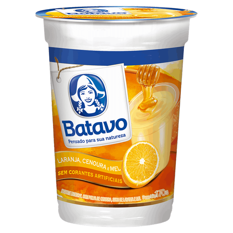 Iogurte Integral Laranja, Cenoura e Mel Batavo Pote 170g
