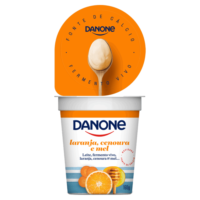 Iogurte Integral Laranja, Cenoura e Mel Danone Copo 160g