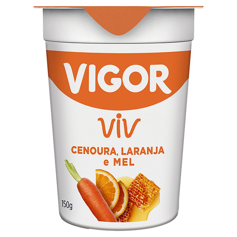 Iogurte Vigor Natural Integral Cenoura, Laranja e Mel Pote 150g