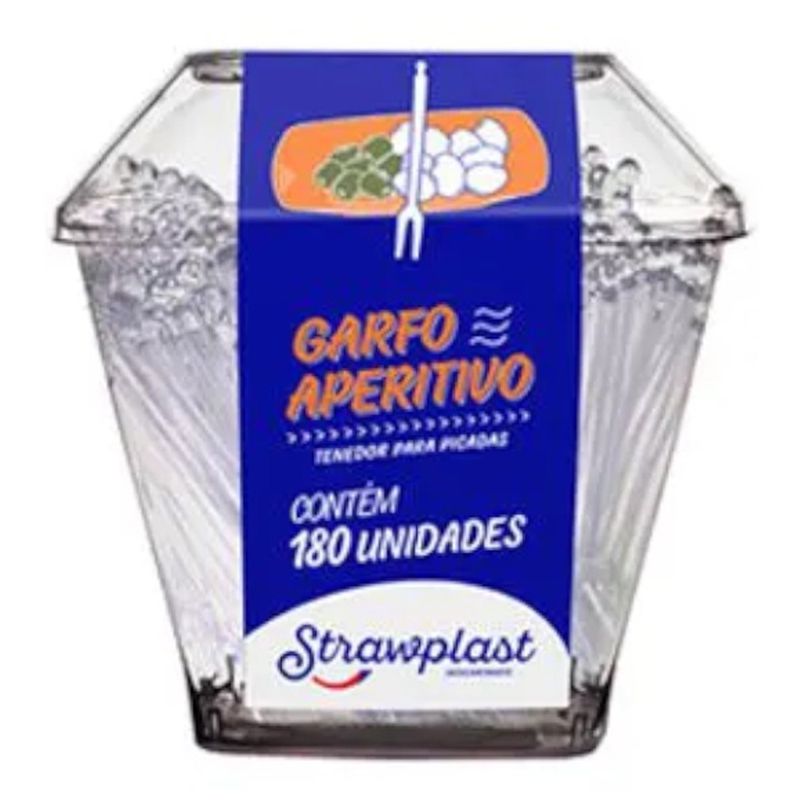 Garfo Strawplast Aperitivo Pote 180 Unidades