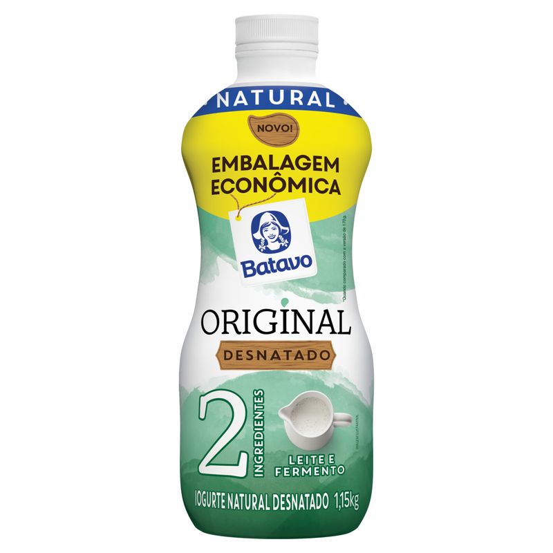 Iogurte Desnatado Original Batavo Garrafa 1,15kg Embalagem Econômica
