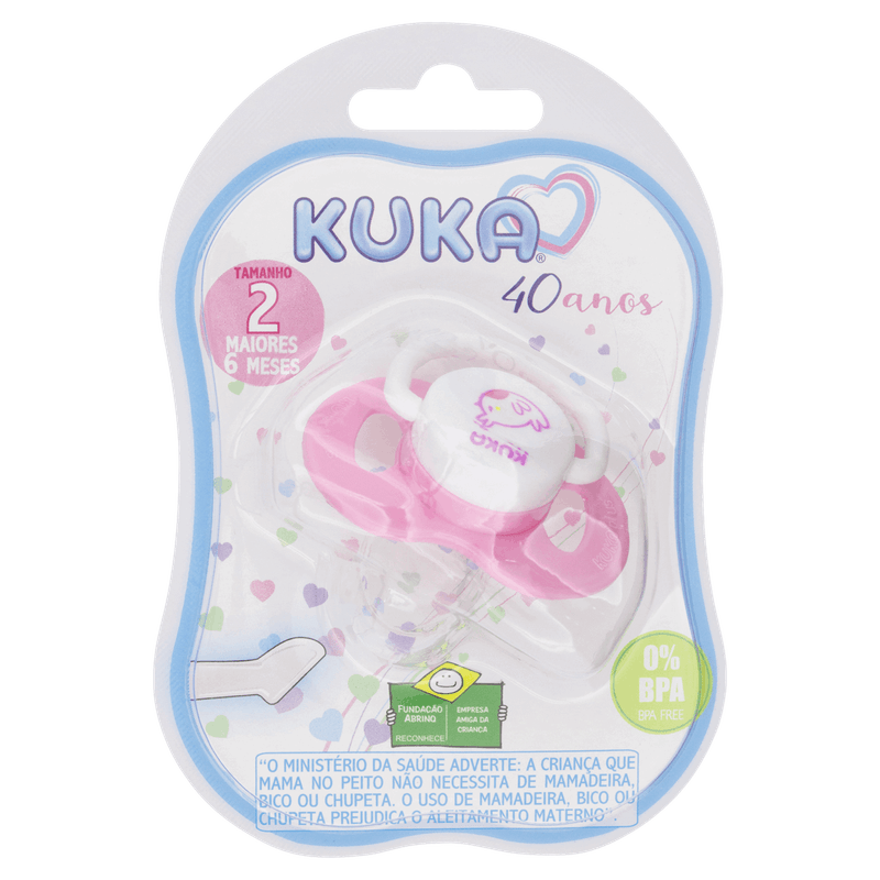 Chupeta Rosa Decorada Kuka Plus nº 2