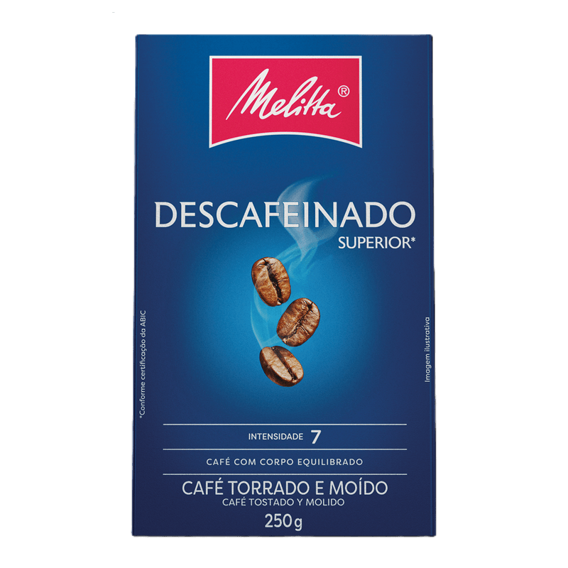 Café Torrado e Moído Descafeinado Melitta Caixa 250g
