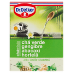 Chá Verde, Gengibre, Abacaxi e Hortelã Dr  Oetker Caixa 22,5g 15 Unidades