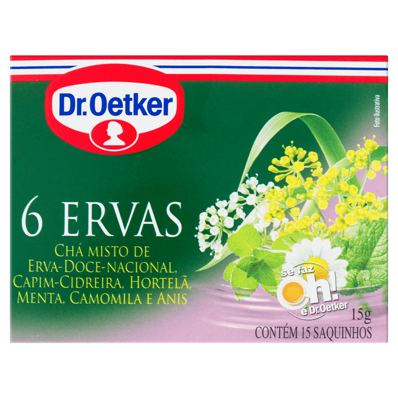 Chá 6 Ervas Dr  Oetker Caixa 15g 15 Unidades