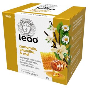 Chá Camomila, Baunilha & Mel Leão Caixa 15g 10 Unidades