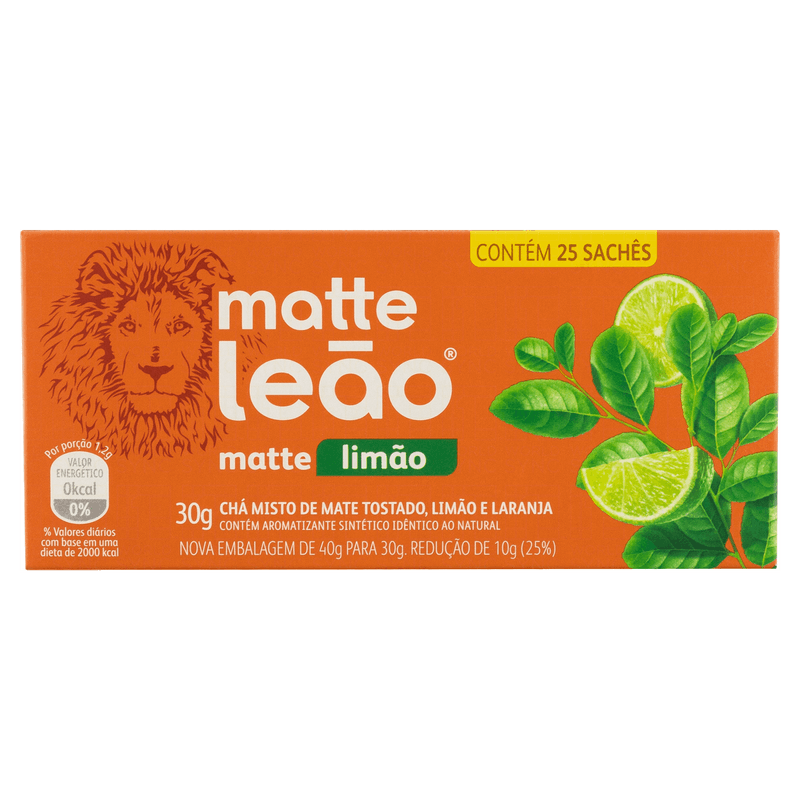 Chá Mate Limão Matte Leão Caixa 30g 25 Unidades