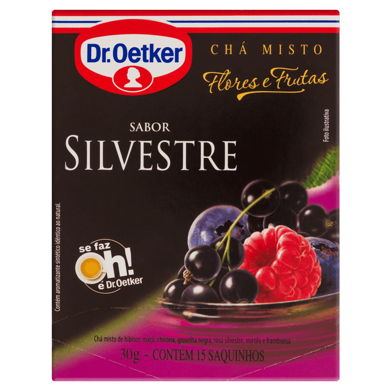 Chá Silvestre Dr  Oetker Flores e Frutas Caixa 30g 15 Unidades