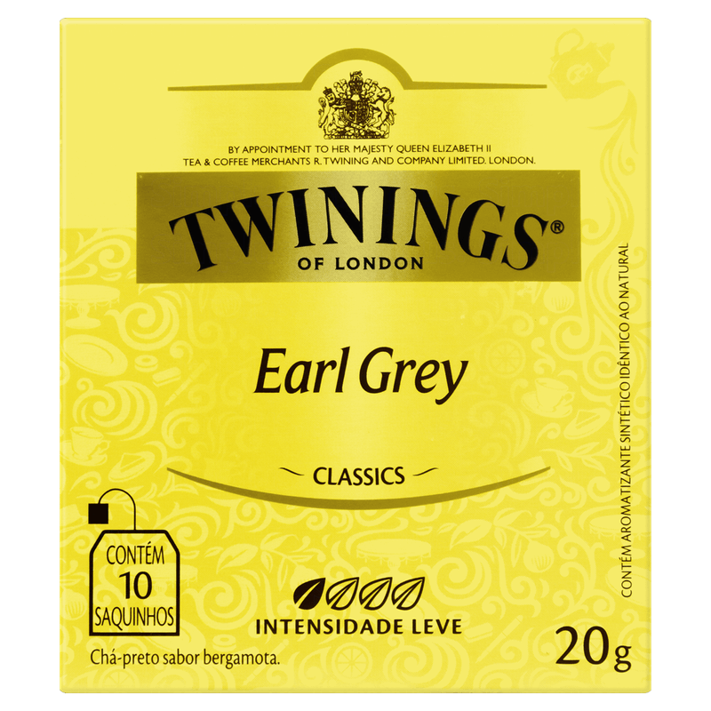 Chá Preto Earl Grey Twinings Classics Caixa 20g 10 Unidades