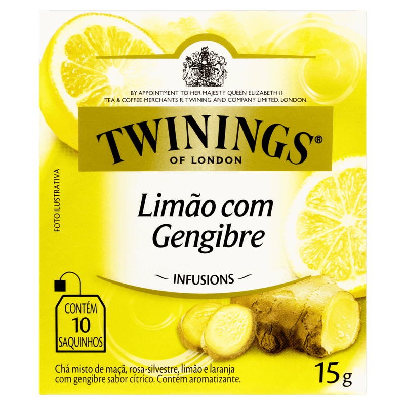 Chá Limão com Gengibre Twinings Infusions Caixa 15g 10 Unidades