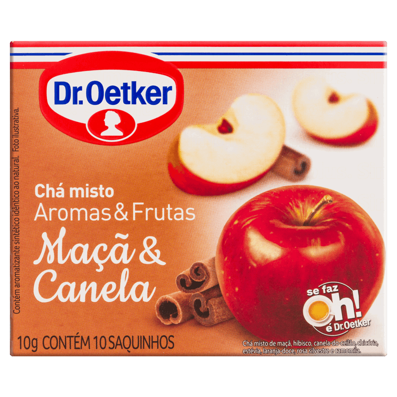 Chá Maçã & Canela Dr  Oetker Aromas & Frutas Caixa 10g 10 Unidades