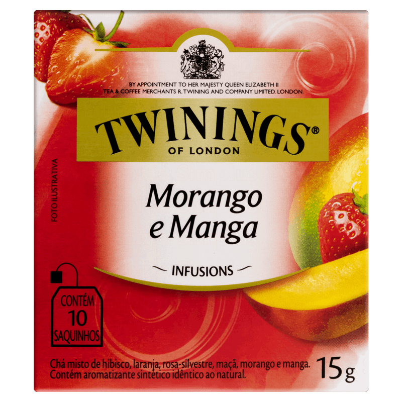 Chá Morango e Manga Twinings Infusions Caixa 15g 10 Unidades