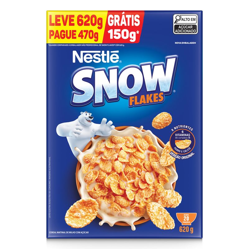 Cereal Matinal Snow Flakes Caixa Leve 620g Pague 470g