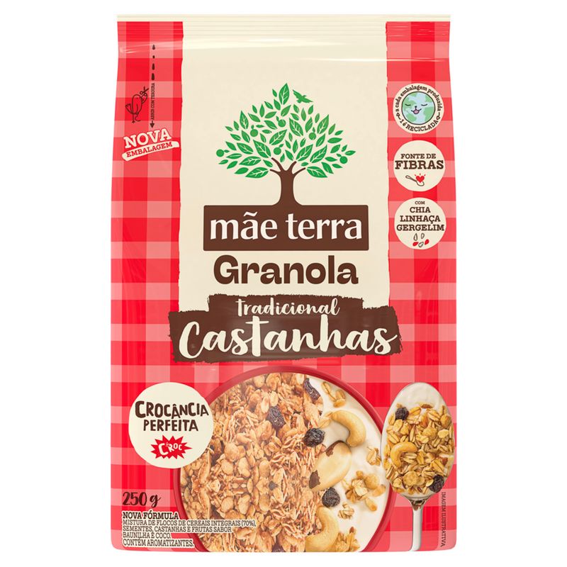 Granola Tradicional com Castanhas Brasileiras Mãe Terra Pacote 250g