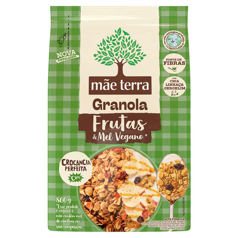 Granola Frutas & Mel Mãe Terra Pacote 800g