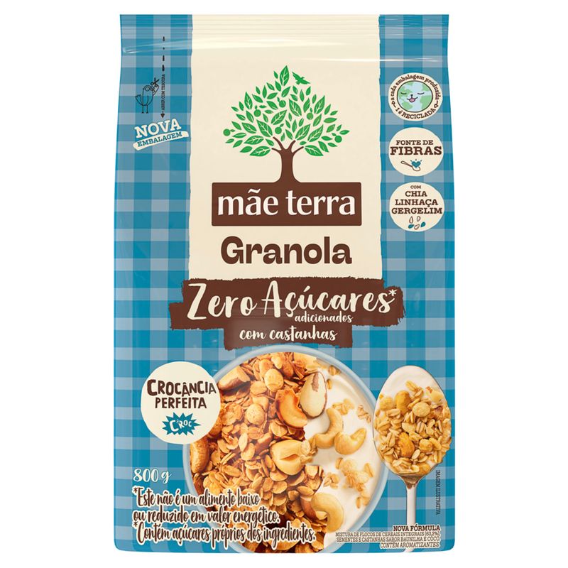Granola Mãe Terra Tradicional Zero Pacote 800g