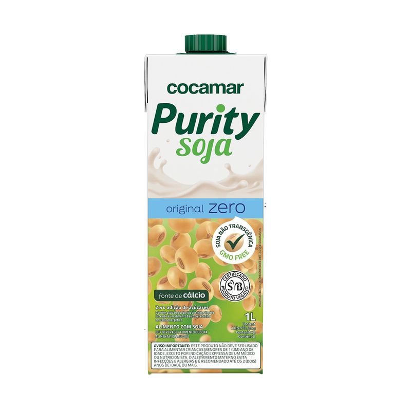 Bebida Purity Soja Original Zero Caixa 1L