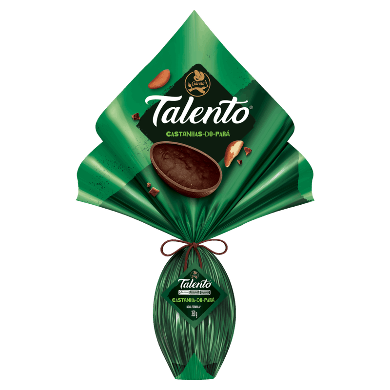 Ovo de Páscoa ao Leite Talento Castanhas-do-Pará Garoto 350g