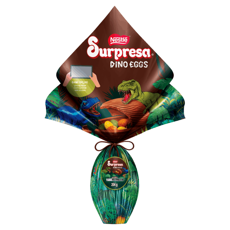 Ovo de Páscoa ao Leite Dino Eggs Surpresa 204g
