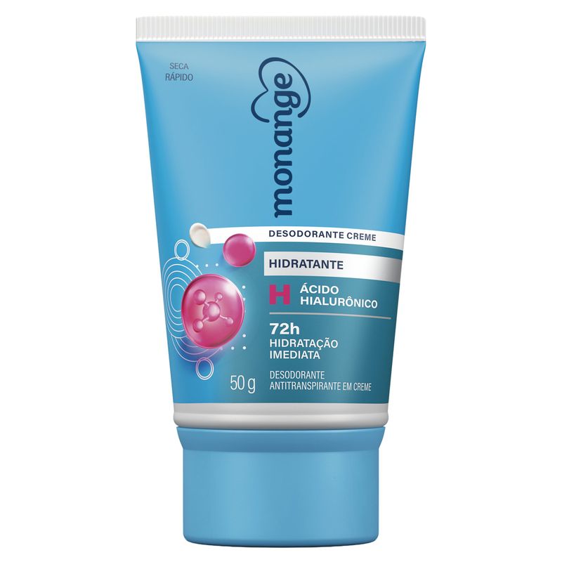 Desodorante Antitranspirante Creme Monange Hidratante Frasco 50g