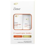 Kit Shampoo 350ml + Condicionador 150ml Dove UV Repair & Glow + Ferúlico