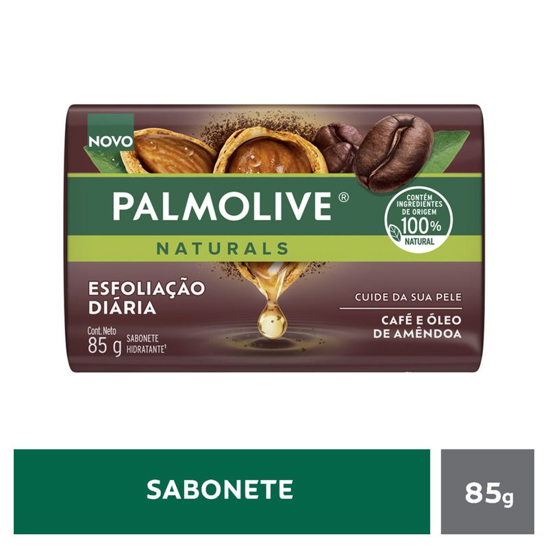 Sabonete Barra Café e Óleo de Amêndoa Palmolive Naturals Esfoliação Diária Envoltório 85g