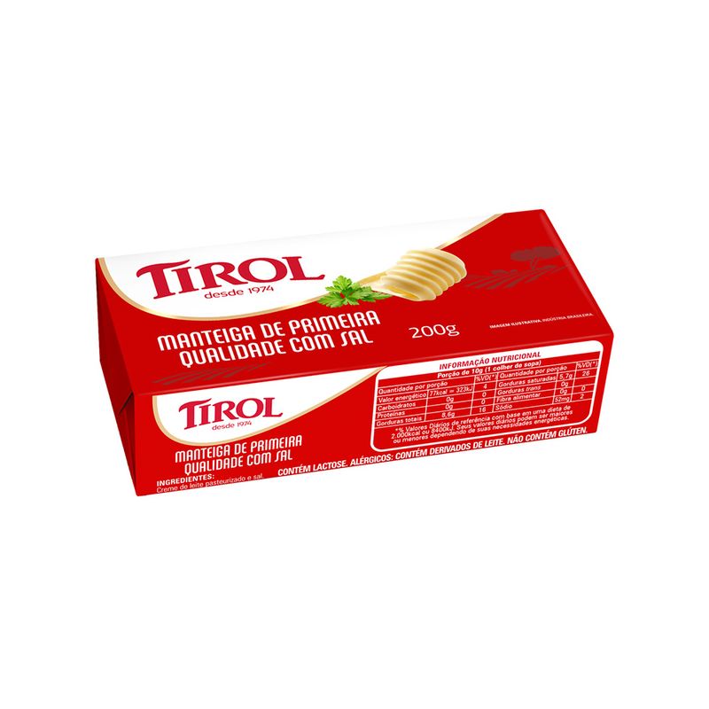 Manteiga de Primeira Qualidade com Sal Tirol 200g