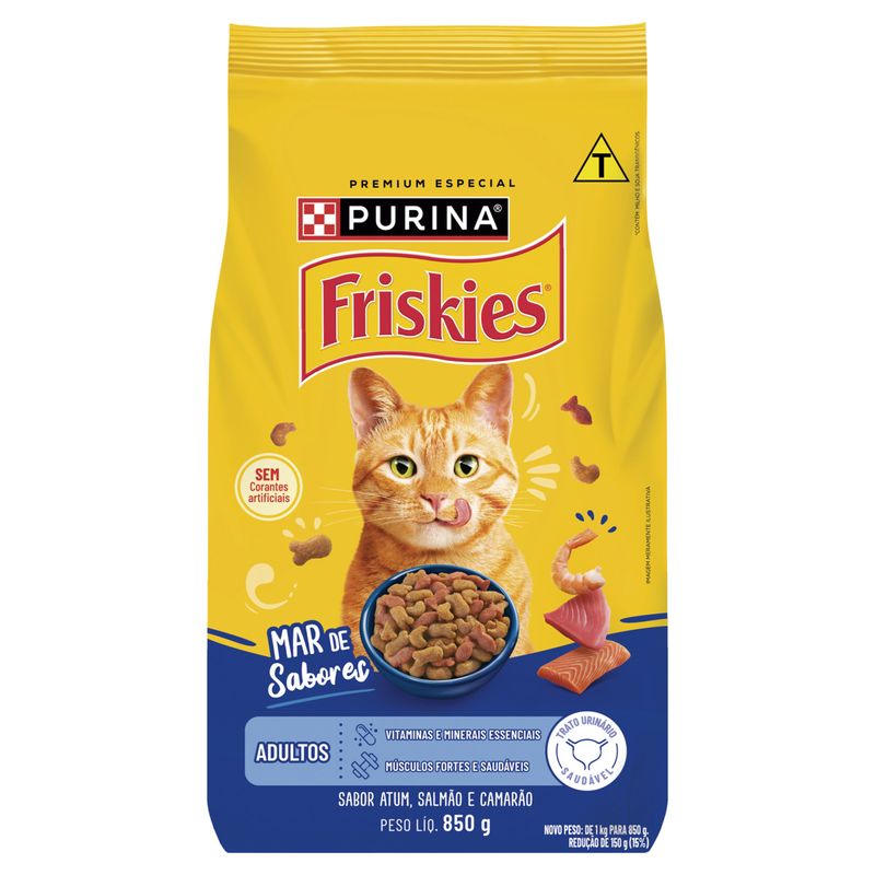 Alimento para Gatos Adultos Mar de Sabores Purina Friskies Pacote 850g
