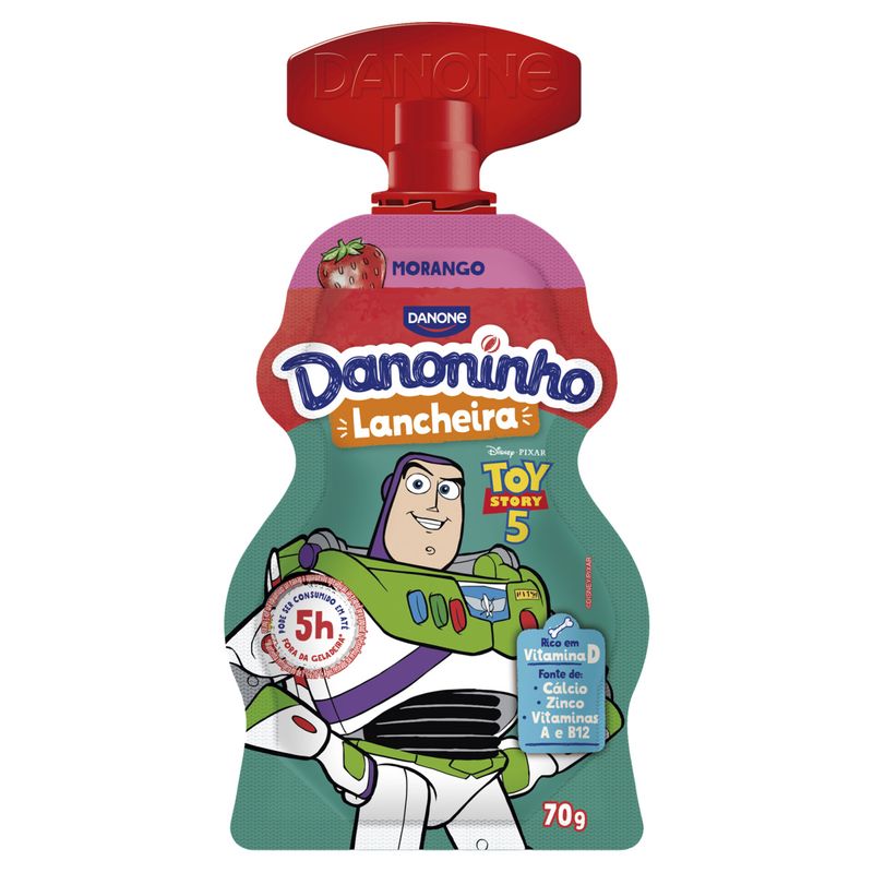 Iogurte Integral Morango Toy Story 5 Danoninho Lancheira Squeeze 70g