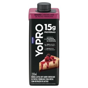 Bebida Láctea Sabor Cheesecake de Frutas Vermelhas Zero Lactose Yopro Tetra Pak 250ml