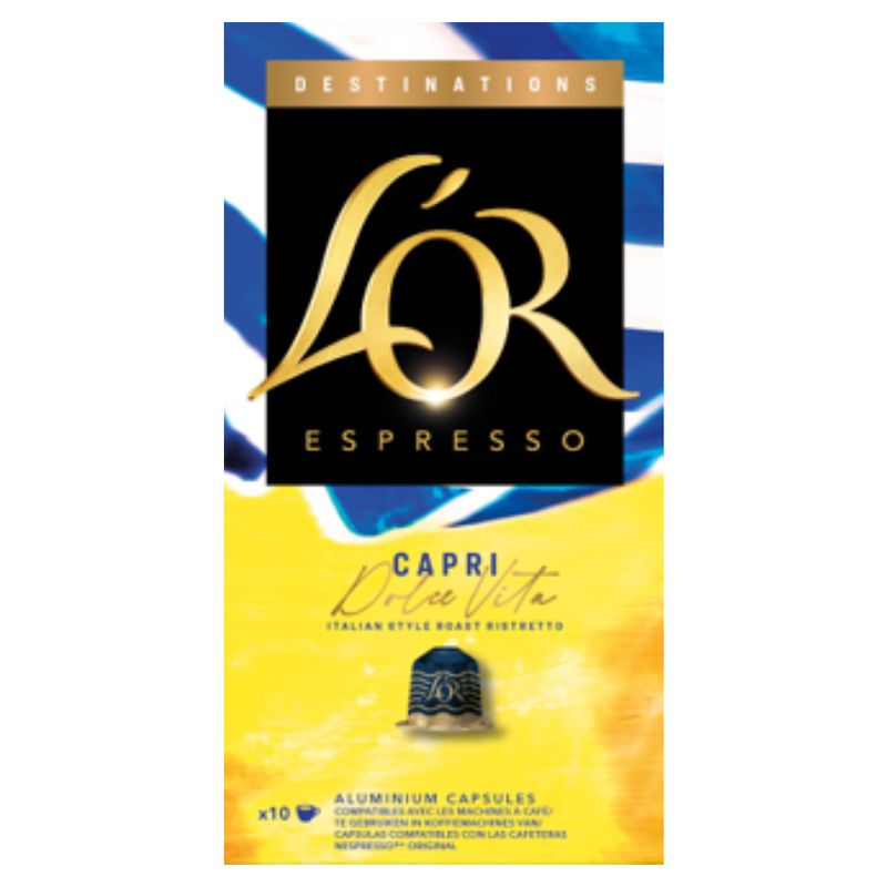 Café em Cápsula Torrado e Moído Ristretto Espresso Capri Dolce Vita L'or Destinations Caixa 52g 10 Unidades