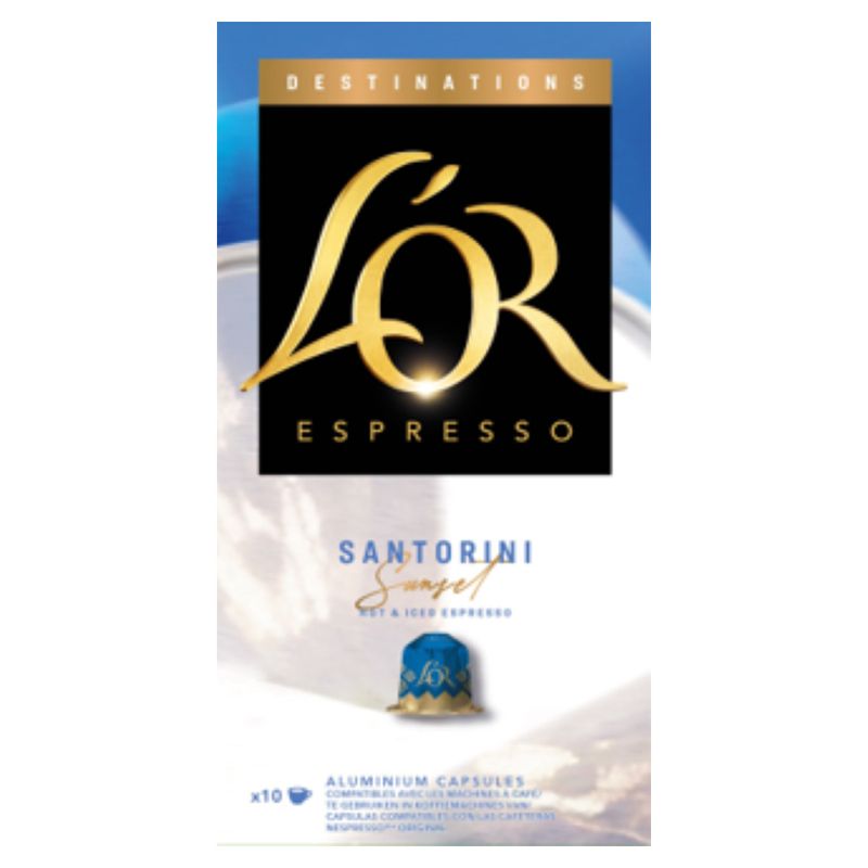 Café em Cápsula Torrado e Moído Espresso Santorini Sunset L'or Destinations Caixa 52g 10 Unidades