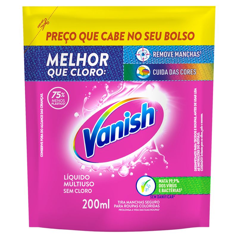 Tira-Manchas Líquido Multiuso Vanish Sachê 200ml