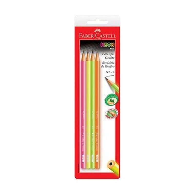 Lápis Faber-Castell Grafite Neon SM1205NED Cartela 4 Unidades