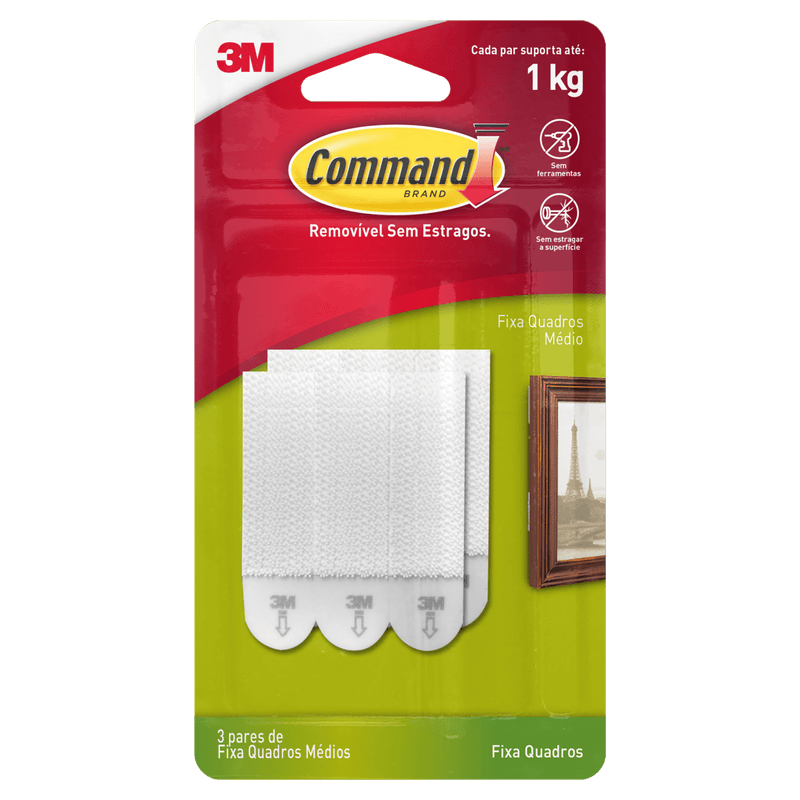 Fixa-Quadros Branco 1kg Command M 3 Pares