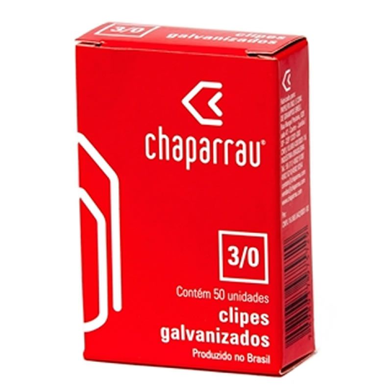 Clipes Chaparrau Galvanizados 3/0 Caixa 50 Unidades