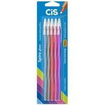 Caneta Cis Esferográfica Spiro Glow Cartela 5 Unidades