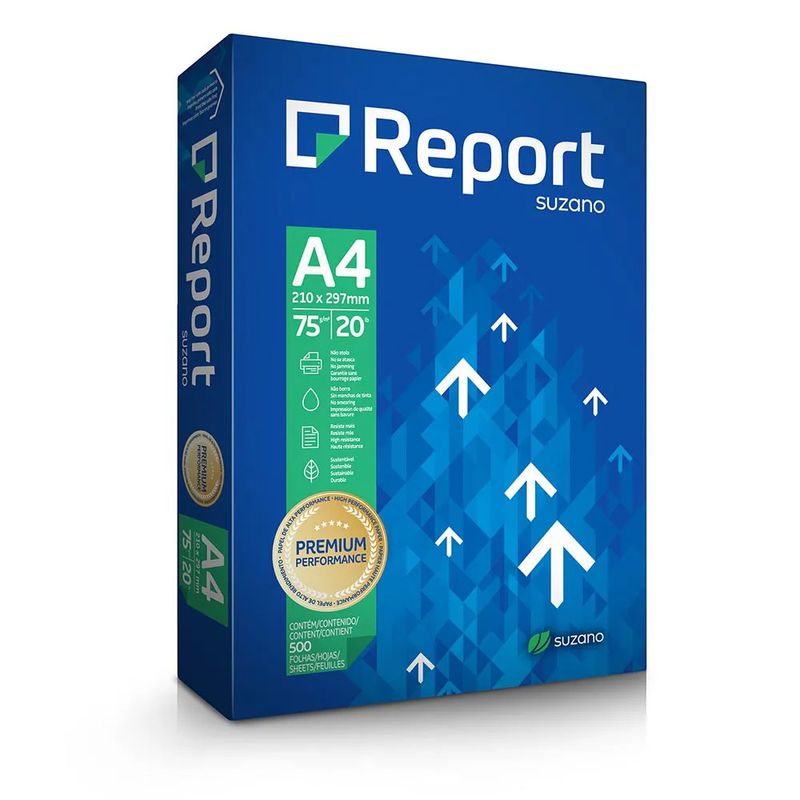 Papel Report Sulfite A4 Branco Pacote 500 Folhas