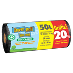 Saco para Lixo Reciclado 50l Dover Roll Super Forte Leve 24 Pague 20 Unidades